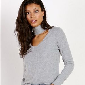 LNA Clothing Brushed Detached Turtle Neck Heather Grey